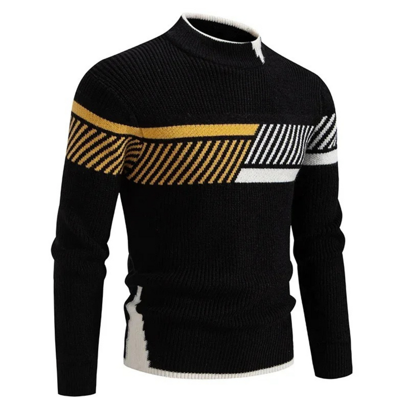 Zohir | Mock Neck Long Sleeve Ribbed Sweater