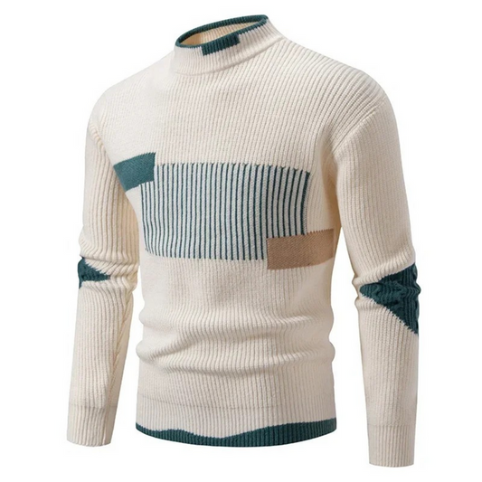 Zohir | Mock Neck Long Sleeve Ribbed Sweater