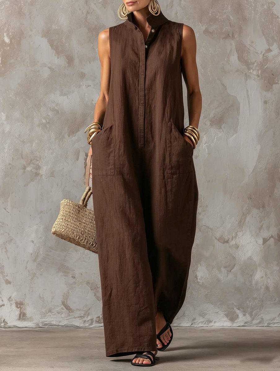 Salla | Sleeveless Jumpsuit with Wide Legs and Pockets