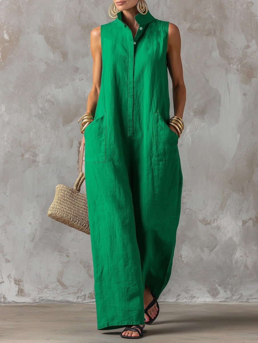 Salla | Sleeveless Jumpsuit with Wide Legs and Pockets