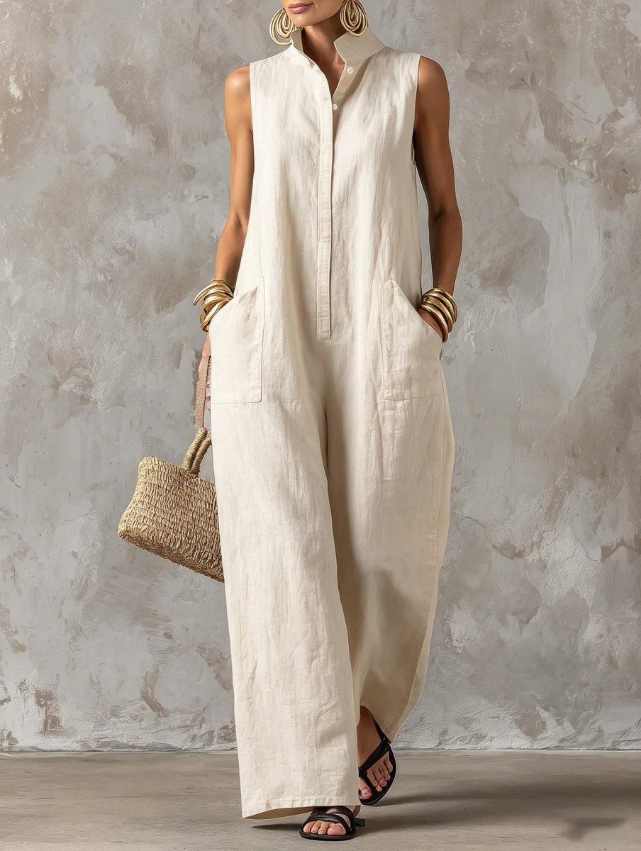Salla | Sleeveless Jumpsuit with Wide Legs and Pockets