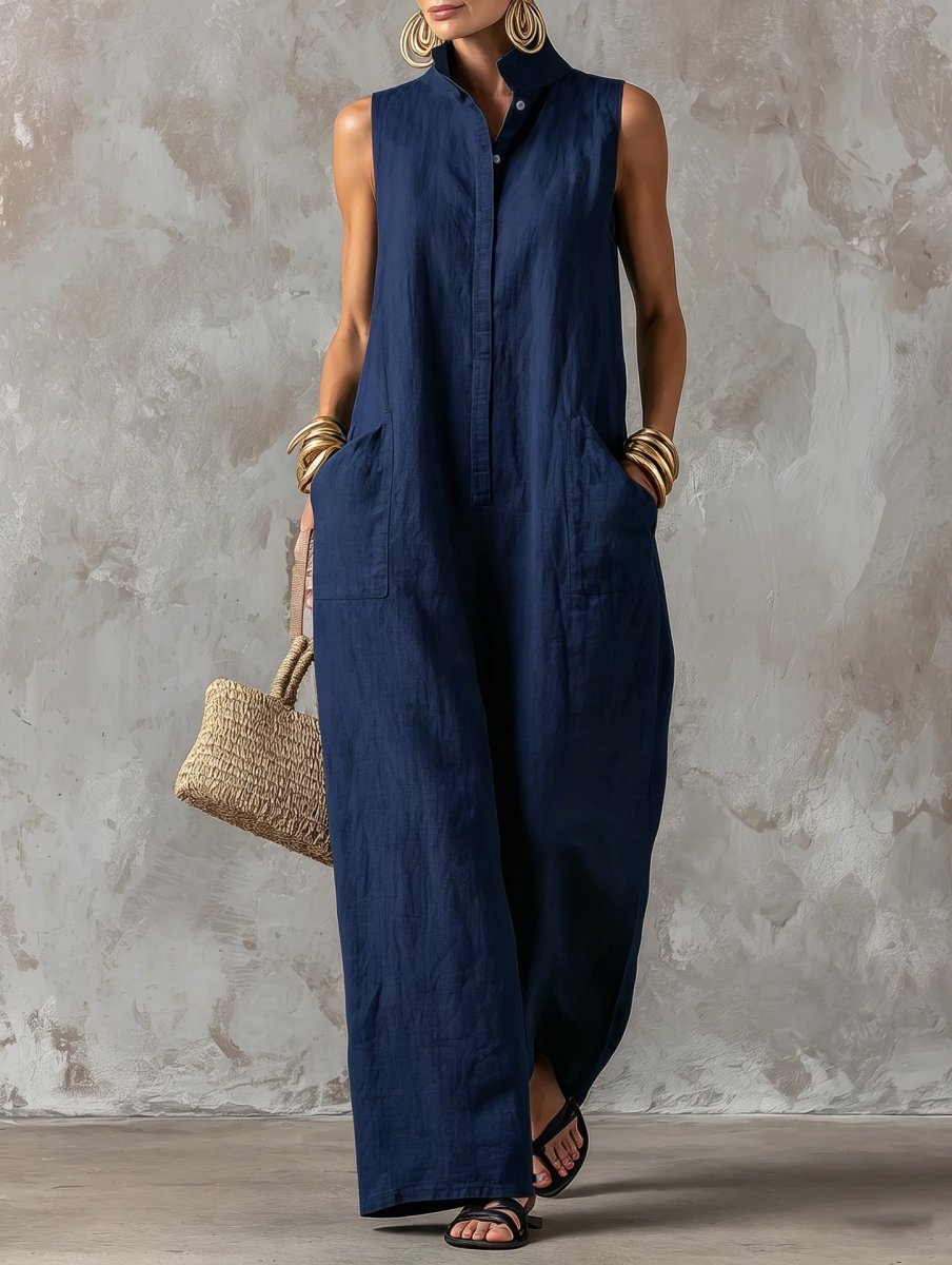 Salla | Sleeveless Jumpsuit with Wide Legs and Pockets