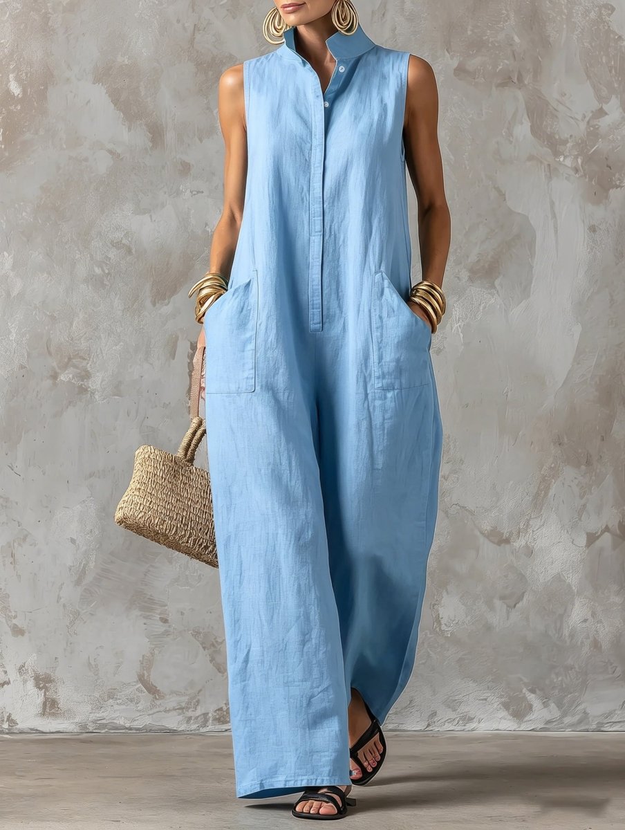 Salla | Sleeveless Jumpsuit with Wide Legs and Pockets