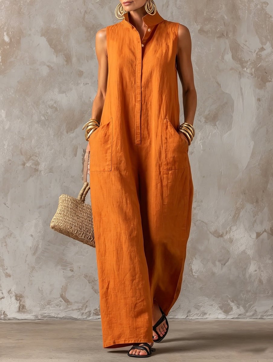 Salla | Sleeveless Jumpsuit with Wide Legs and Pockets