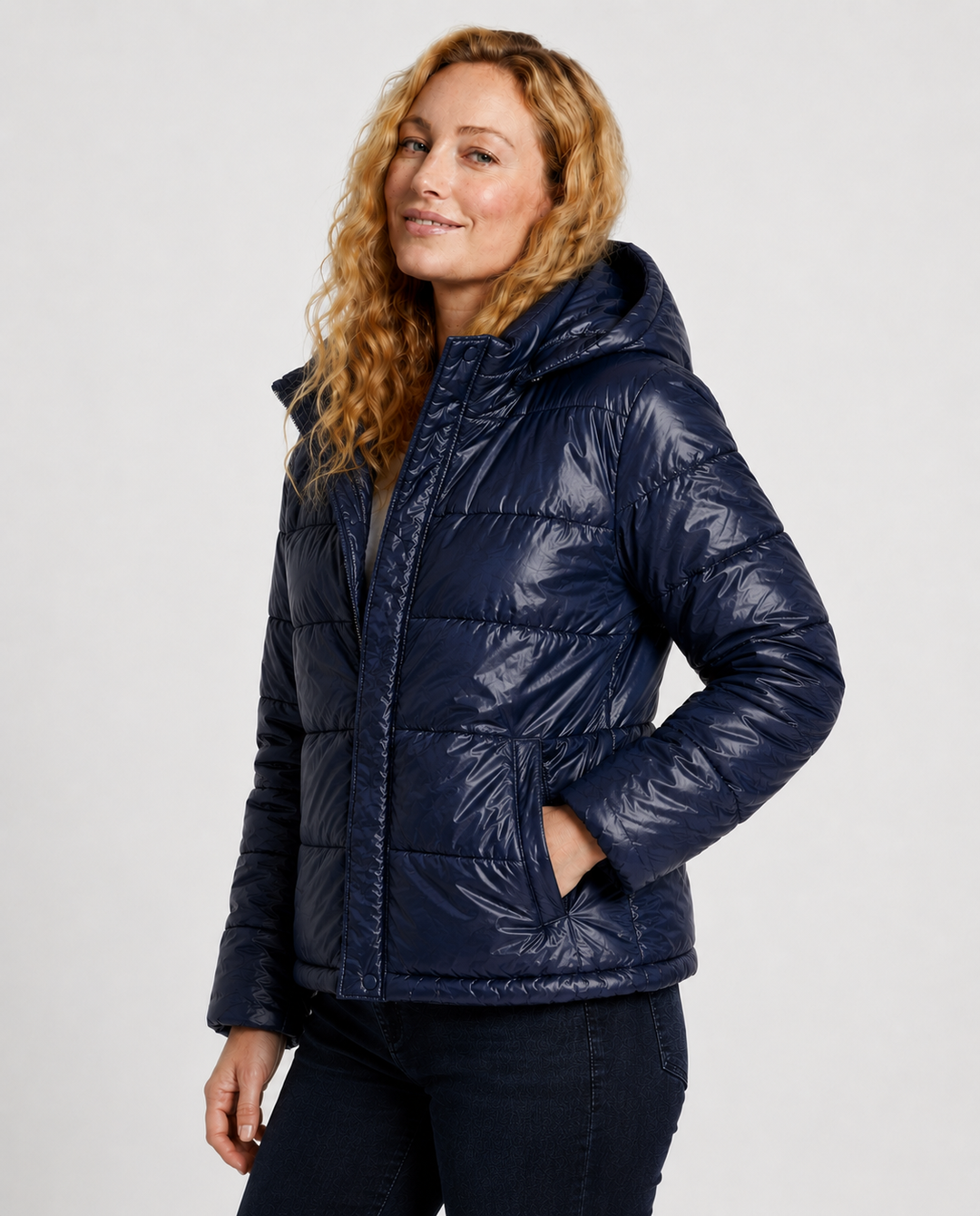 Alexis | Puffer Jacket with Hood and Quilted Panels