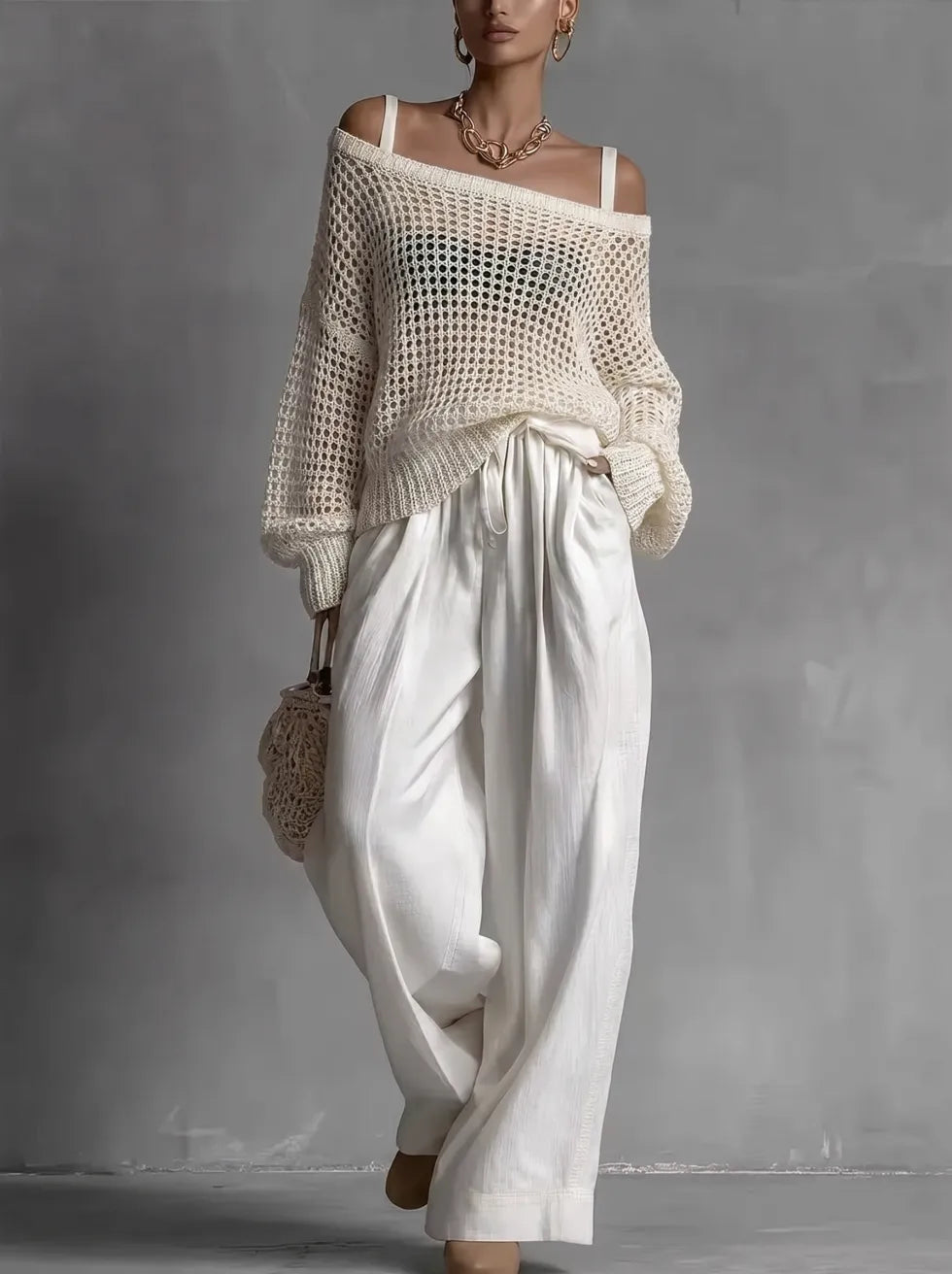 Adriani | Two Piece Knit Top And Trousers Set