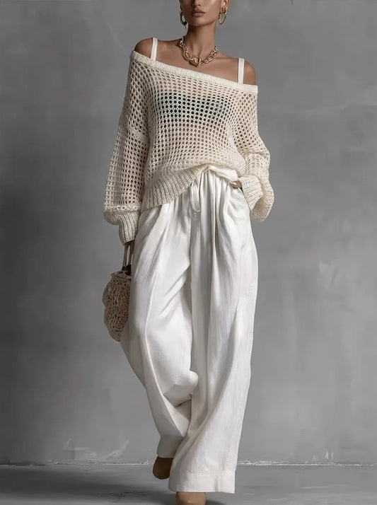 Adriani | Two Piece Knit Top And Trousers Set