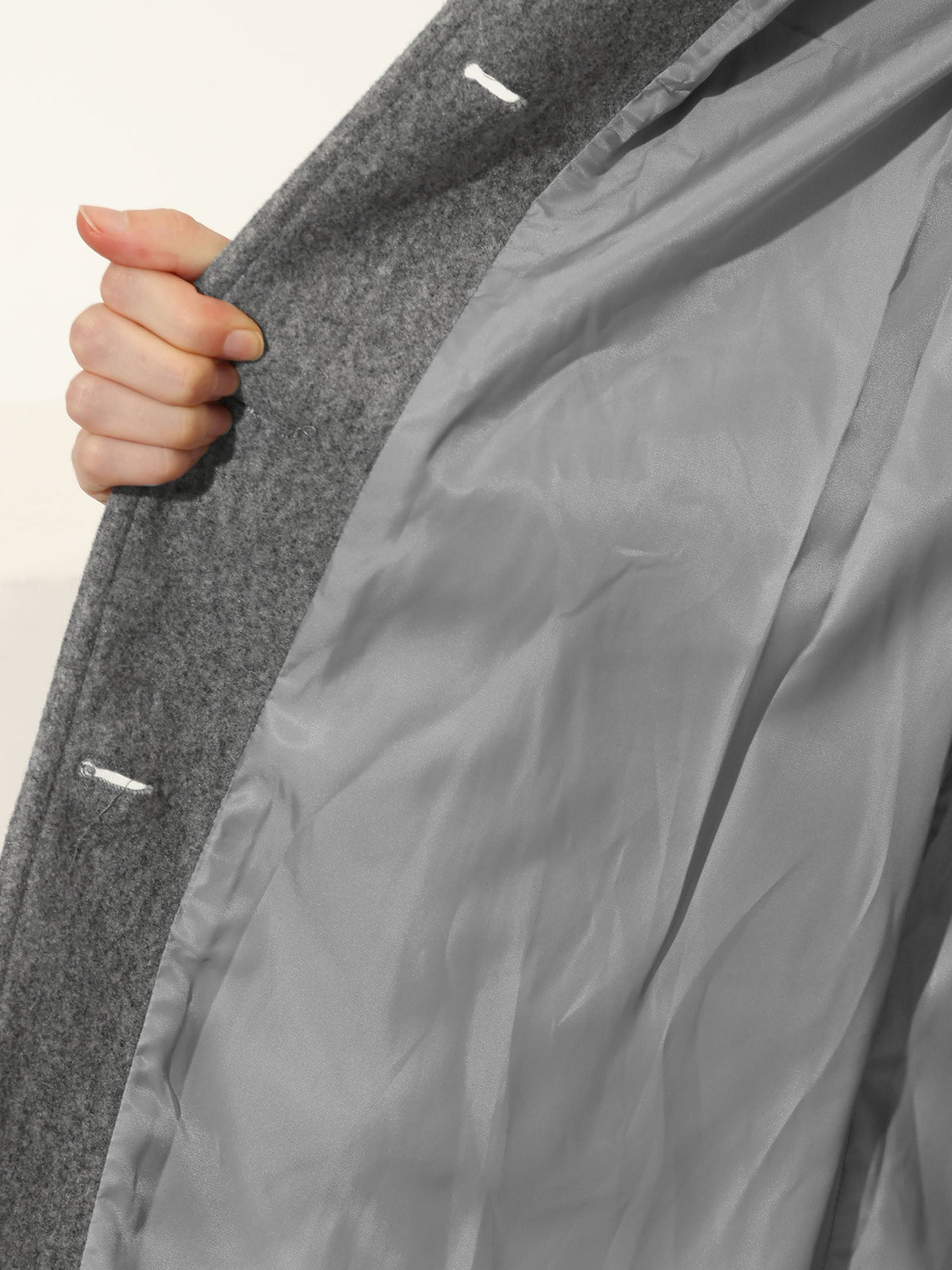 Reyna | Coat Black Notched Collar Button-Front Long-Sleeve