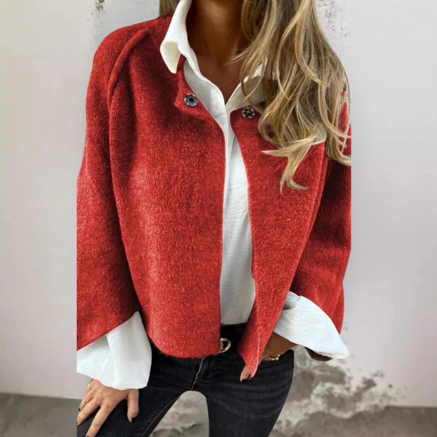 Henrike | Round Neck Long Sleeve Short Coat