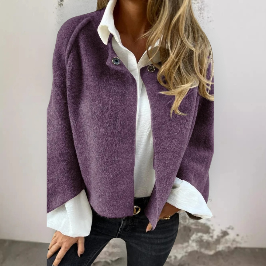 Henrike | Round Neck Long Sleeve Short Coat