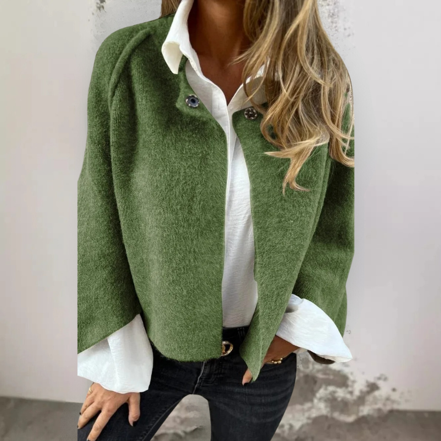 Henrike | Round Neck Long Sleeve Short Coat
