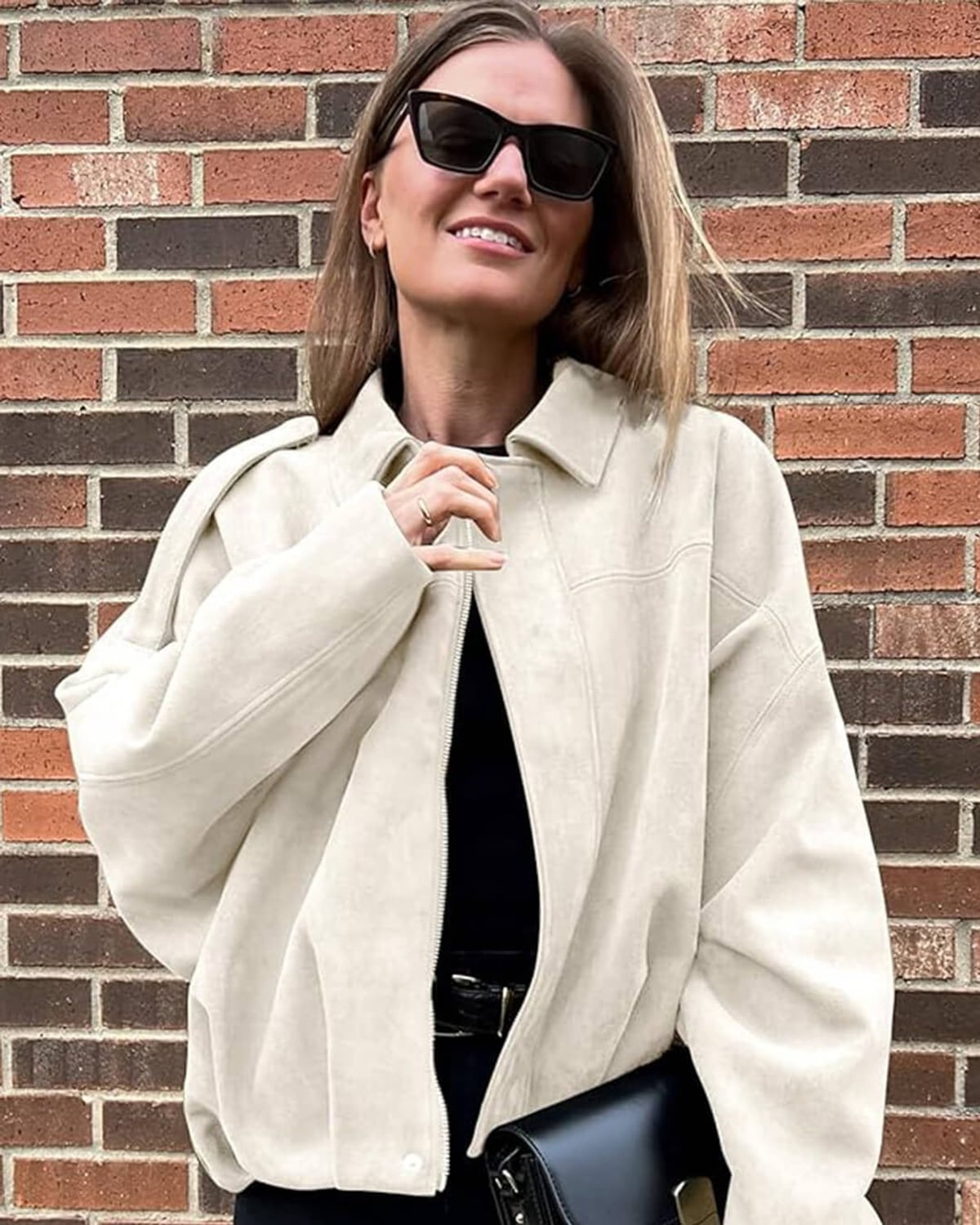 Edna | Bomber Jacket With Collar and Relaxed Fit