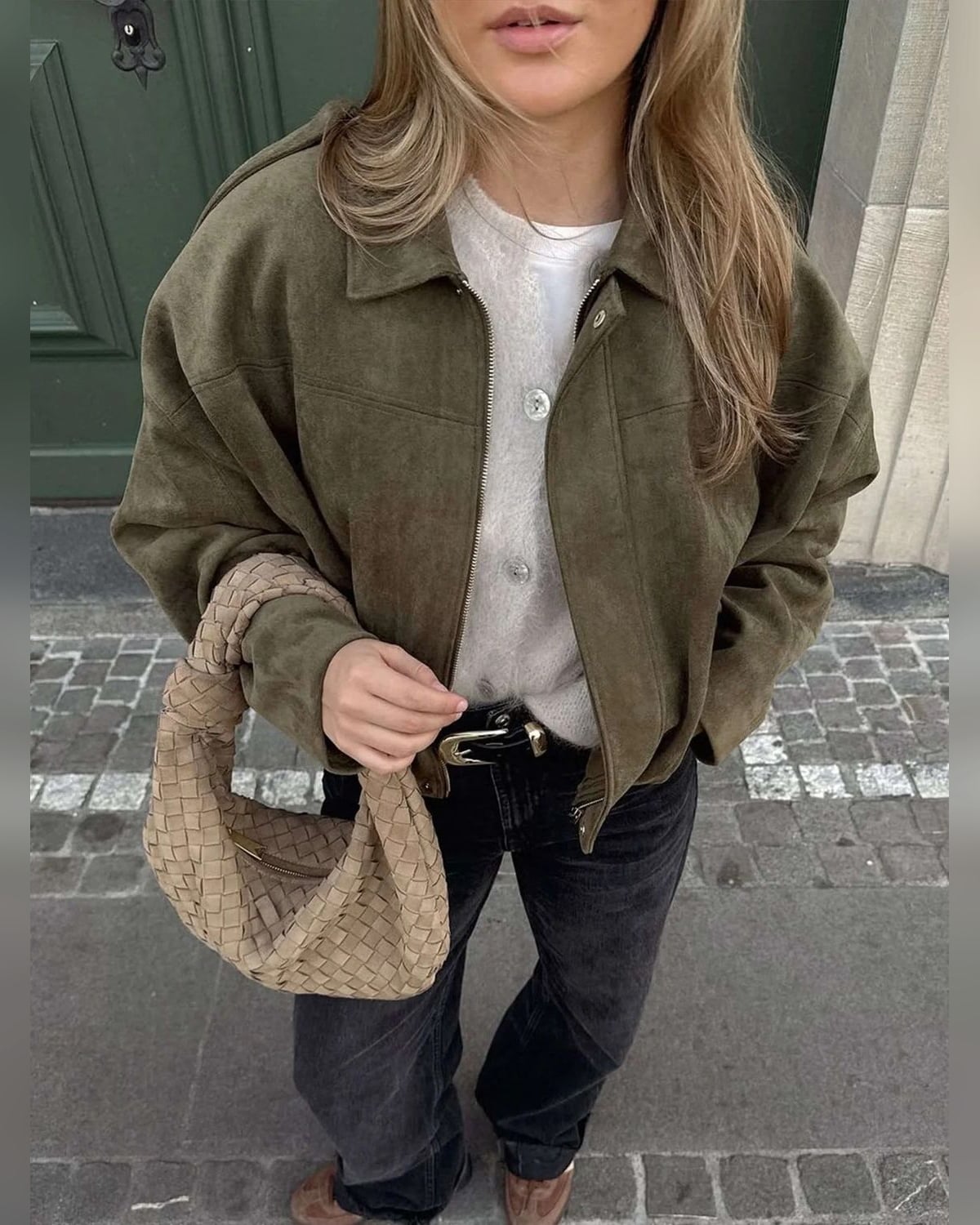Edna | Bomber Jacket With Collar and Relaxed Fit