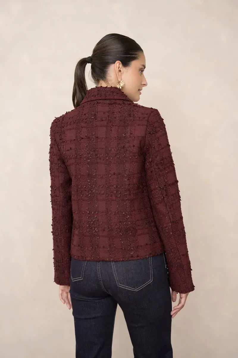 Agostina | Jacket With Textured Checks and Gold-Tone Buttons