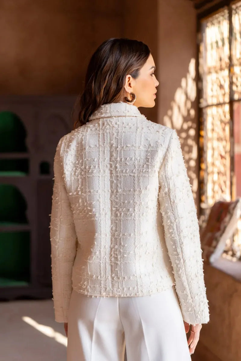 Agostina | Jacket With Textured Checks and Gold-Tone Buttons