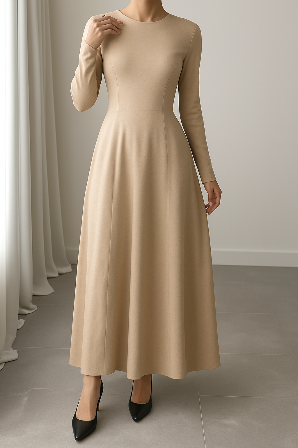 Fridah | Leopard Print Long Sleeve Maxi Dress
