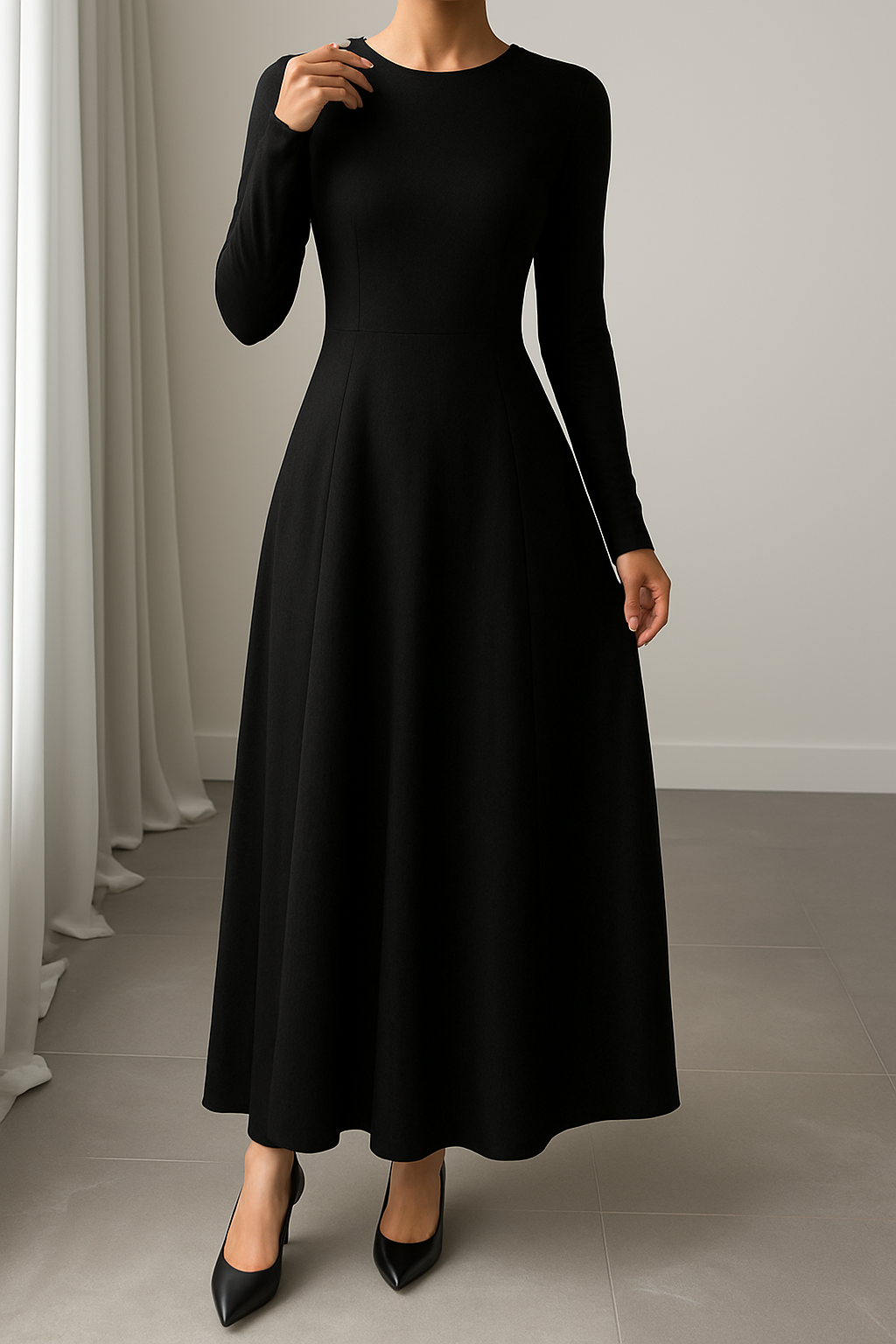 Fridah | Leopard Print Long Sleeve Maxi Dress