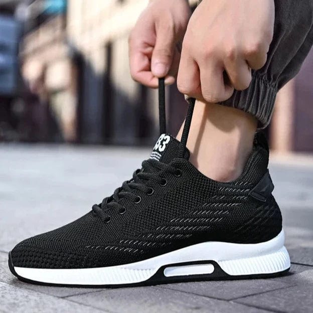 Aviles | Mesh Lace-Up Sneakers with Contrast Sole