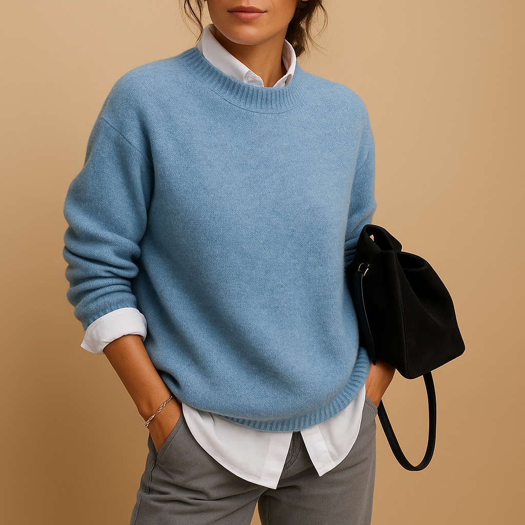 Ofelia | Sweater with Crewneck and Dropped Shoulders