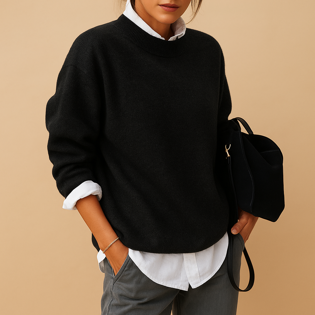 Ofelia | Sweater with Crewneck and Dropped Shoulders