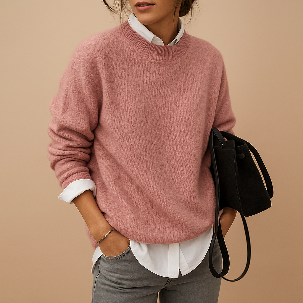 Ofelia | Sweater with Crewneck and Dropped Shoulders