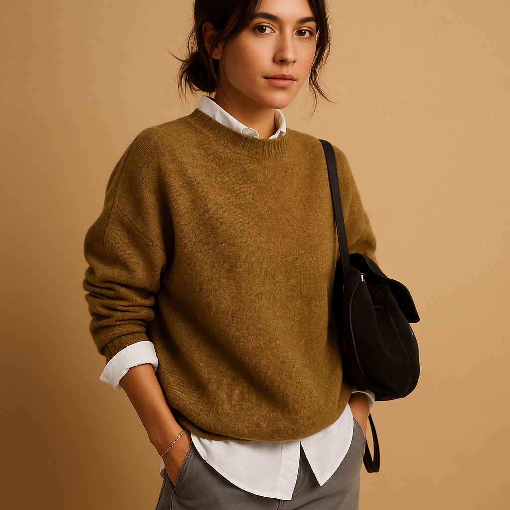 Ofelia | Sweater with Crewneck and Dropped Shoulders