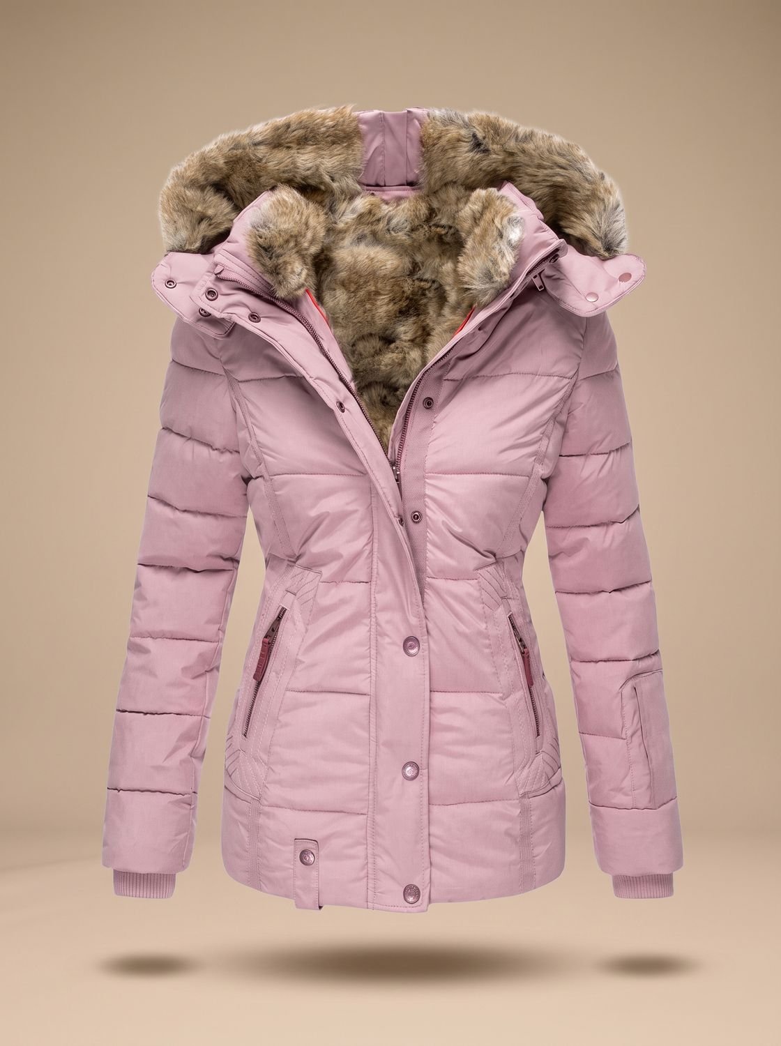 Voltflow | Quilted Faux Fur Hooded Coat