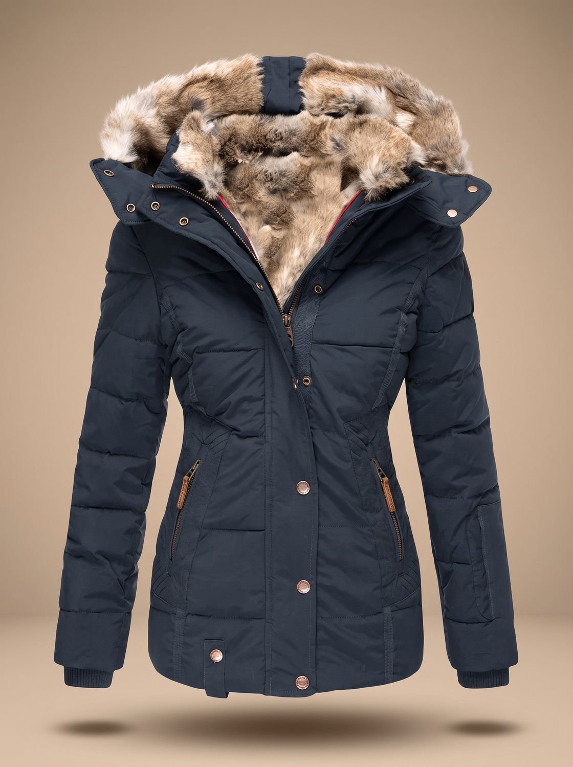 Voltflow | Quilted Faux Fur Hooded Coat