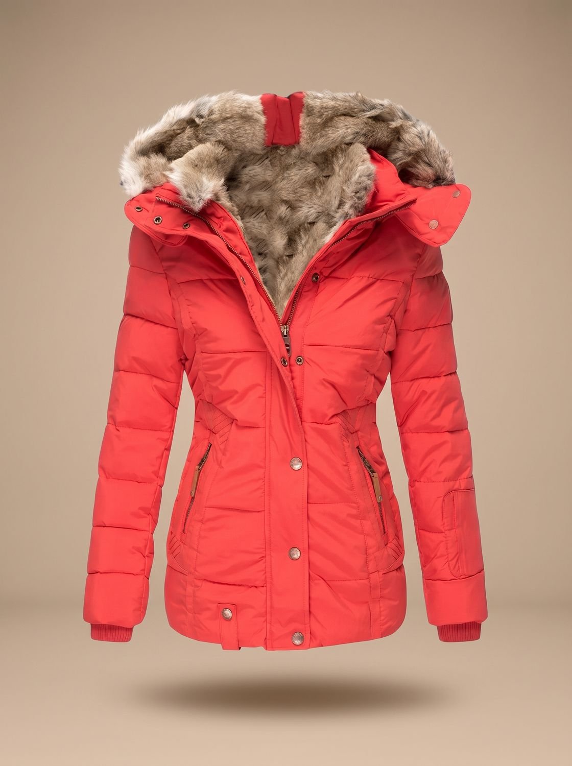 Voltflow | Quilted Faux Fur Hooded Coat
