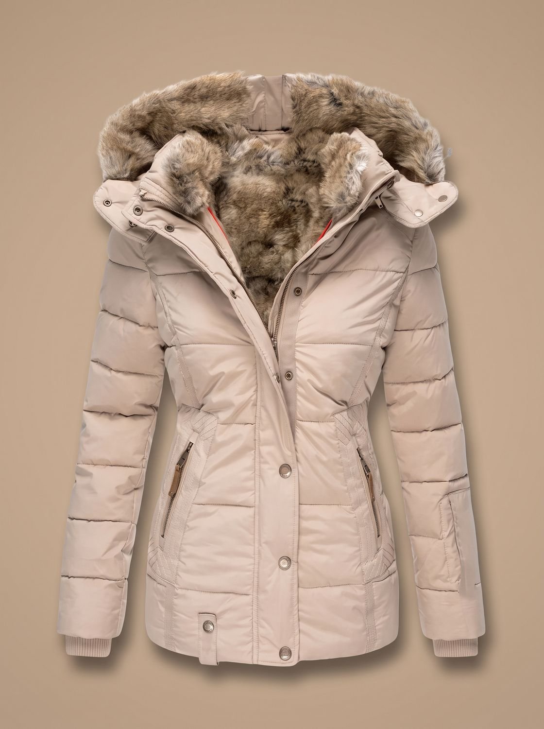 Voltflow | Quilted Faux Fur Hooded Coat