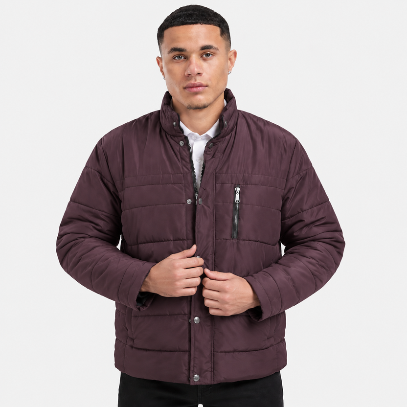 Duncan | Jacket With Horizontal Quilting and Stand Collar