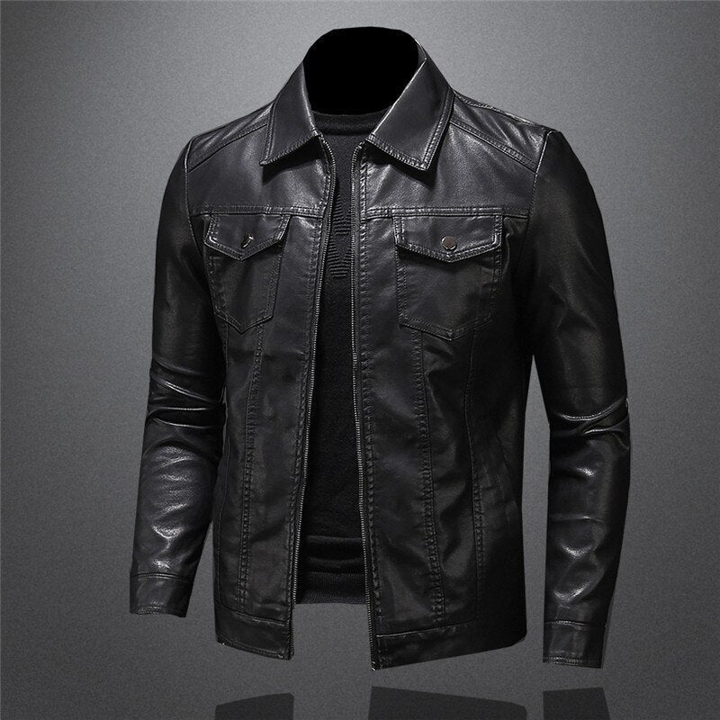 Merten | Zip Front Leather-Style Jacket