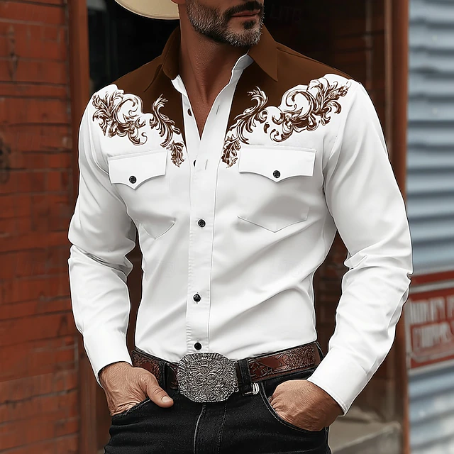 Leif | Long Sleeve Western Print Button Shirt
