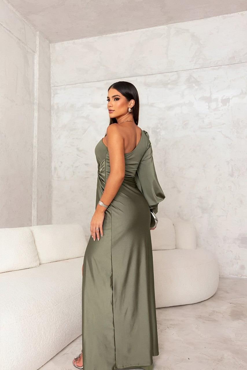 Naida | One Shoulder High Split Maxi Dress