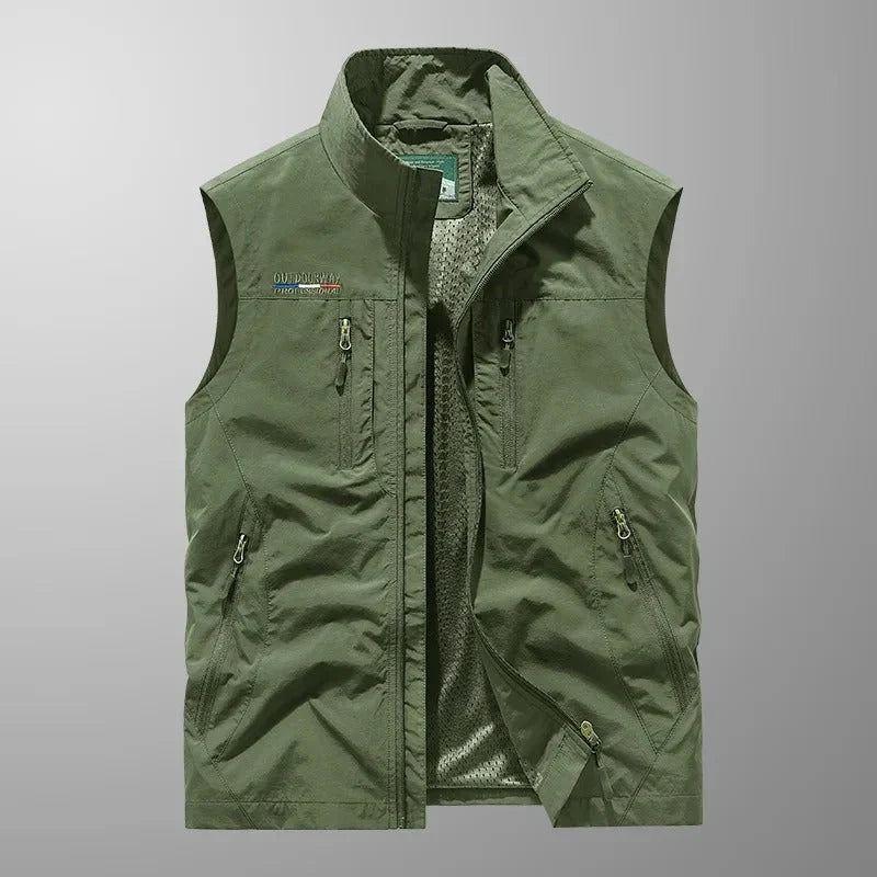 Albert | Vest Stand Collar Zip Front Multi Pocket