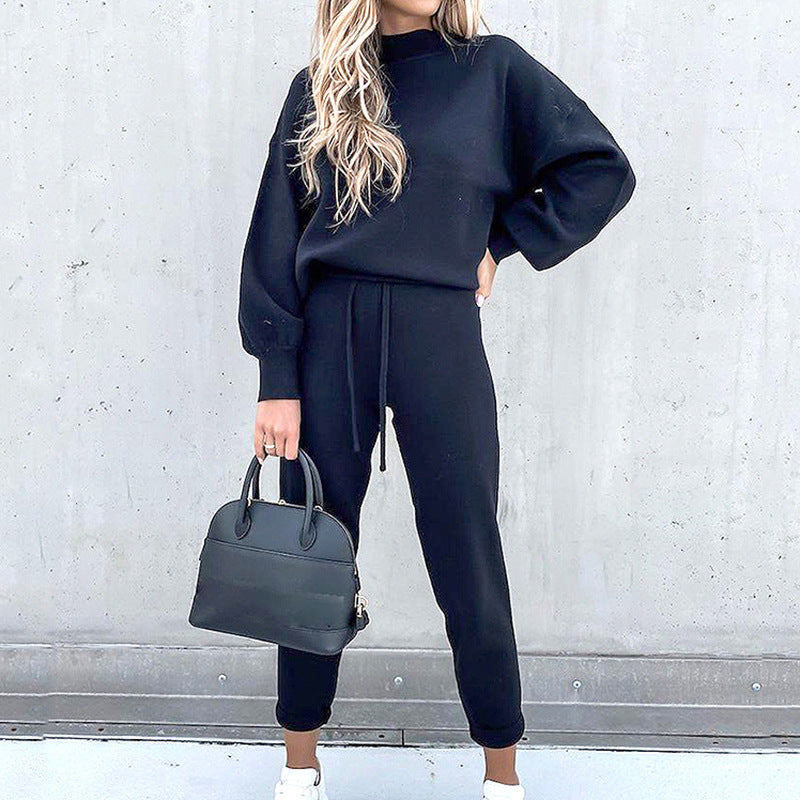 Jenny | Two Piece High Neck Drawstring Pants Set