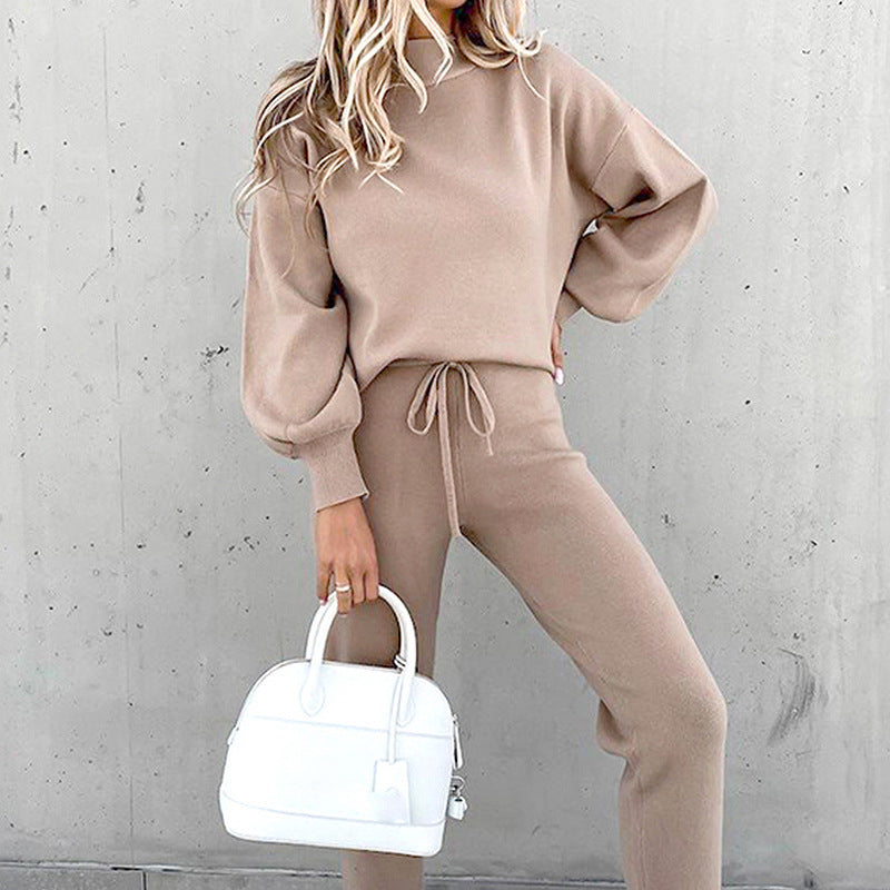 Jenny | Two Piece High Neck Drawstring Pants Set