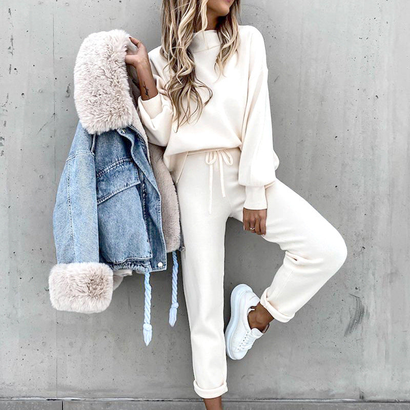 Jenny | Two Piece High Neck Drawstring Pants Set
