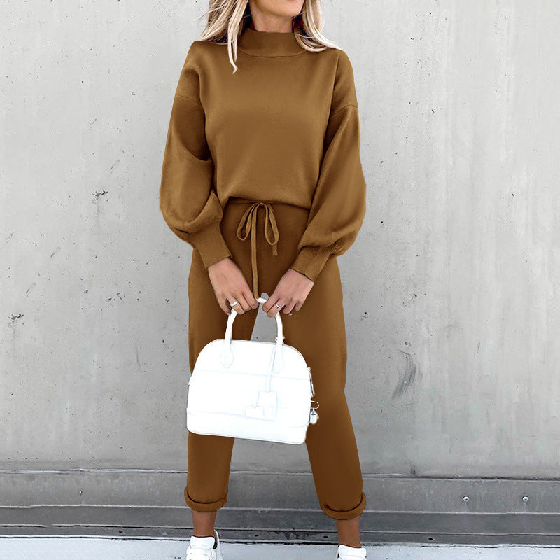 Jenny | Two Piece High Neck Drawstring Pants Set