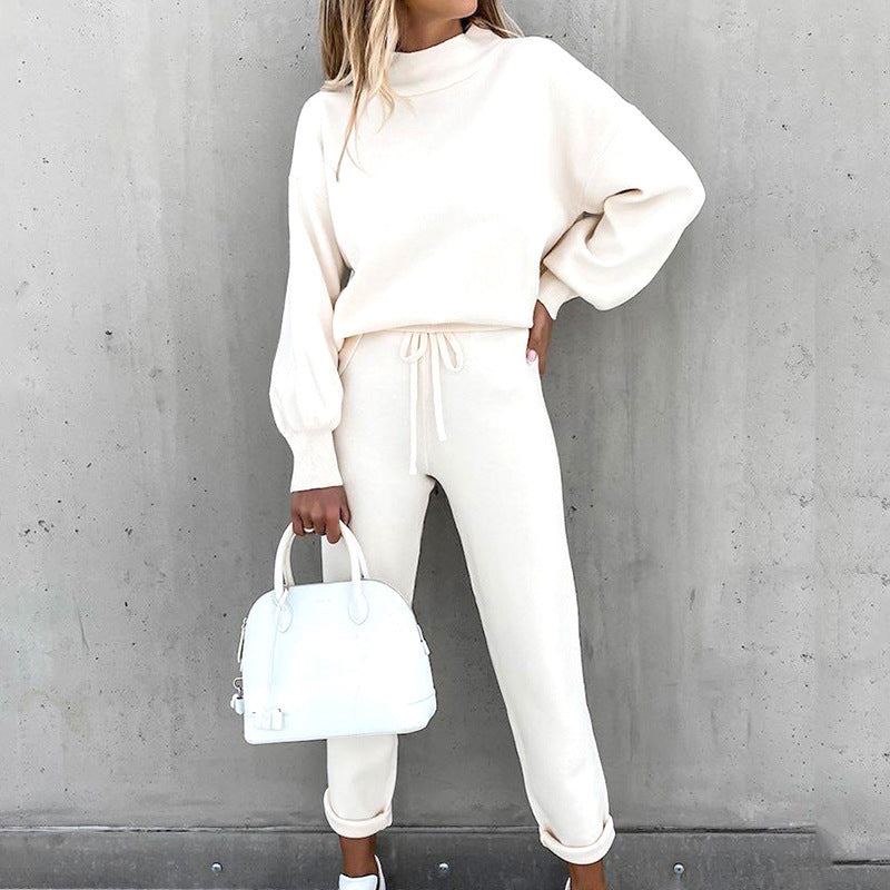Jenny | Two Piece High Neck Drawstring Pants Set