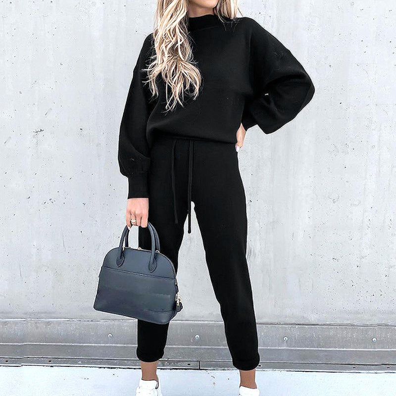 Jenny | Two Piece High Neck Drawstring Pants Set