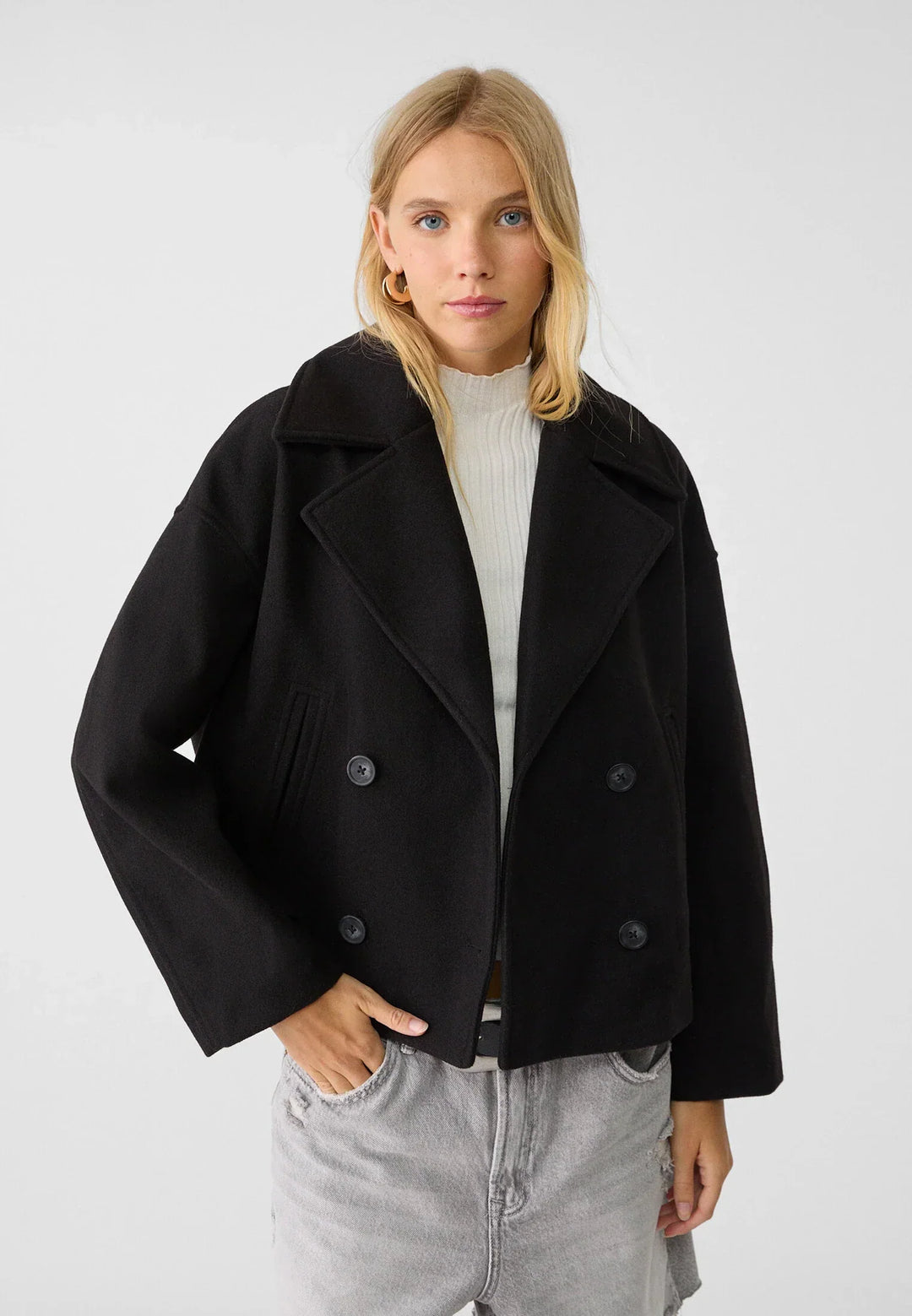 Lorraine | Jacket with Double-Breasted Buttons and Cropped Hem